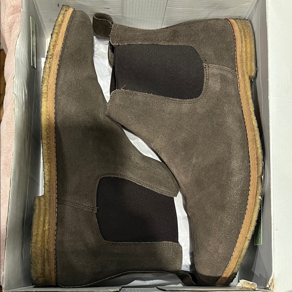 Topman Dark Brown Suede Chelsea Boots